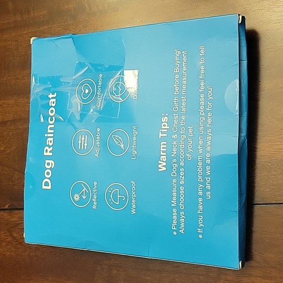 Red Reflective Dog Raincoat New In Box - Picture 7 of 11